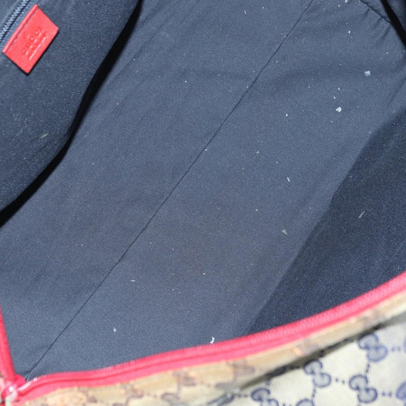 GUCCI GG Crystal Sherry Line Bag Coated Canvas Navy Gold 153240 Auth YKZ1520