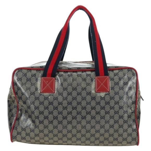 GUCCI GG Crystal Sherry Line Bag Coated Canvas Navy Gold 153240 Auth YKZ1520