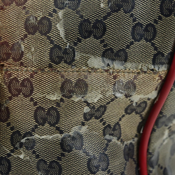 GUCCI GG Crystal Sherry Line Bag Coated Canvas Navy Gold 153240 Auth YKZ1520