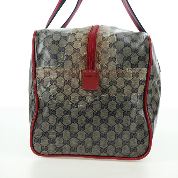 GUCCI GG Crystal Sherry Line Bag Coated Canvas Navy Gold 153240 Auth YKZ1520