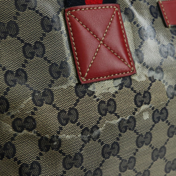 GUCCI GG Crystal Sherry Line Bag Coated Canvas Navy Gold 153240 Auth YKZ1520