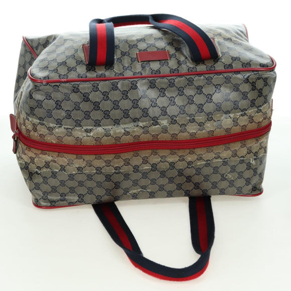 GUCCI GG Crystal Sherry Line Bag Coated Canvas Navy Gold 153240 Auth YKZ1520