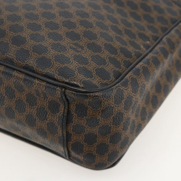 CELINE Macadam Canvas Umhängetasche PVC Leder Schwarz Gold Auth YKZ1522A