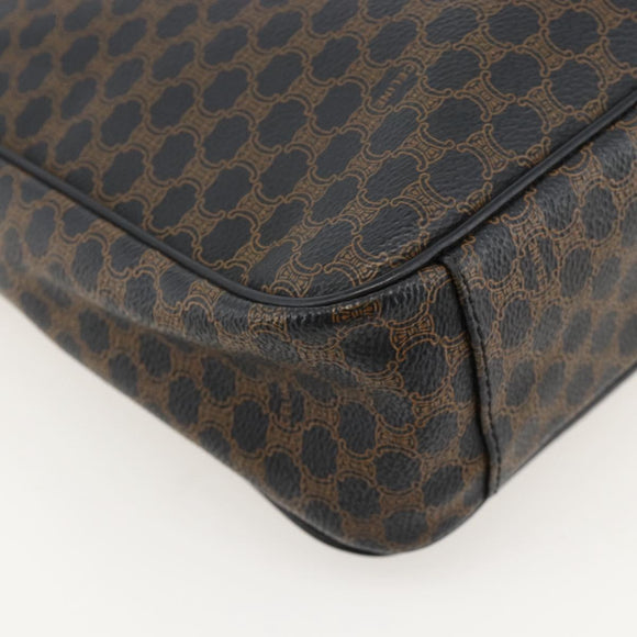 CELINE Macadam Canvas Umhängetasche PVC Leder Schwarz Gold Auth YKZ1522A