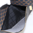 CELINE Macadam Canvas Umhängetasche PVC Leder Schwarz Gold Auth YKZ1522A-23