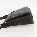 CELINE Macadam Canvas Umhängetasche PVC Leder Schwarz Gold Auth YKZ1522A-3