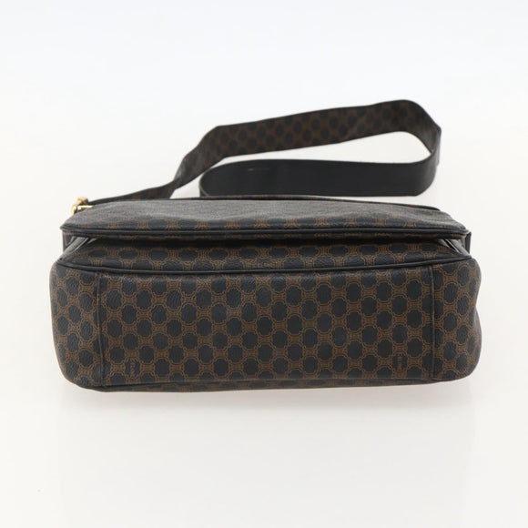 CELINE Macadam Canvas Umhängetasche PVC Leder Schwarz Gold Auth YKZ1522A