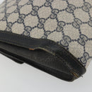 GUCCI GG Supreme Sherry Line Clutch Bag PVC Navy Gold 41 014 3087 Auth YKZ1523-16