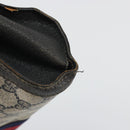 GUCCI GG Supreme Sherry Line Clutch Bag PVC Navy Gold 41 014 3087 Auth YKZ1523-8