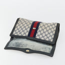GUCCI GG Supreme Sherry Line Clutch Bag PVC Navy Gold 41 014 3087 Auth YKZ1523-9
