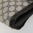 GUCCI GG Supreme Sherry Line Clutch Bag PVC Navy Gold 41 014 3087 Auth YKZ1523-7
