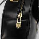 CELINE Circle Shoulder Bag Leather Black Gold Auth YKZ1524A-9