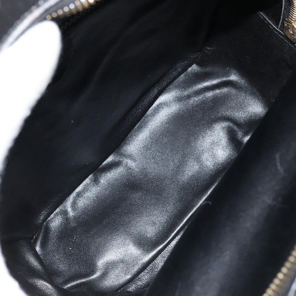 CELINE Circle Shoulder Bag Leather Black Gold Auth YKZ1524A