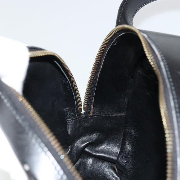 CELINE Circle Shoulder Bag Leather Black Gold Auth YKZ1524A