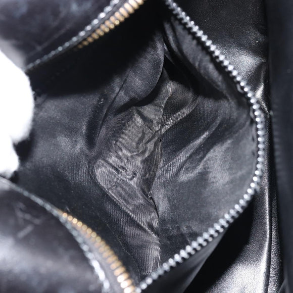 CELINE Circle Shoulder Bag Leather Black Gold Auth YKZ1524A