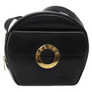 CELINE Circle Shoulder Bag Leather Black Gold Auth YKZ1524A-13