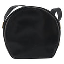 CELINE Circle Shoulder Bag Leather Black Gold Auth YKZ1524A-2