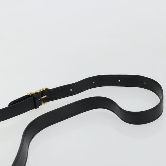 CELINE Circle Shoulder Bag Leather Black Gold Auth YKZ1524A