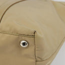PRADA Tote Bag Nylon Beige Silver Auth YKZ1525A-15