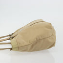 PRADA Tote Bag Nylon Beige Silver Auth YKZ1525A-4