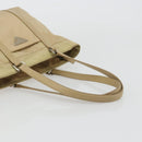 PRADA Tote Bag Nylon Beige Silver Auth YKZ1525A-7