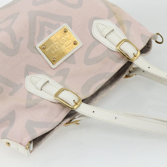 LOUIS VUITTON Cruise line Taicienne PM Bag Canvas Pink M95672 LV Auth YKZ1527