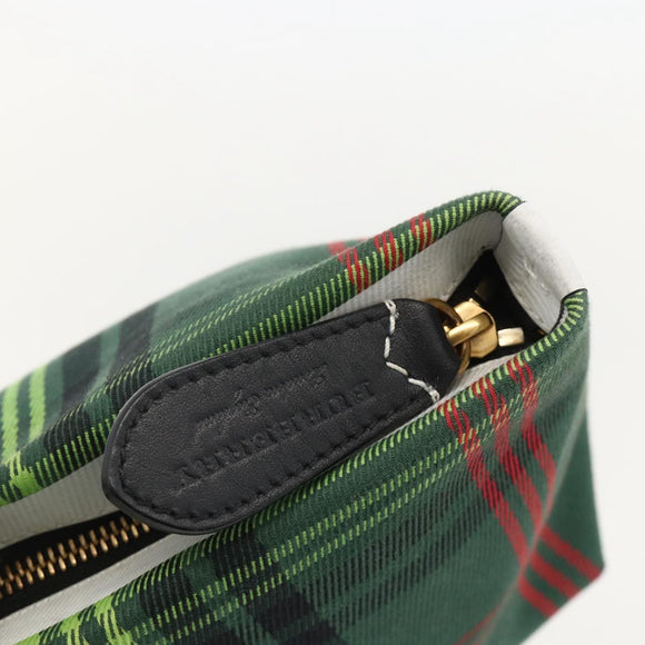 BURBERRY Nova Check Clutch Bag Canvas Green Gold Auth YKZ1531A