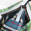 BURBERRY Nova Check Clutch Bag Canvas Green Gold Auth YKZ1531A-16
