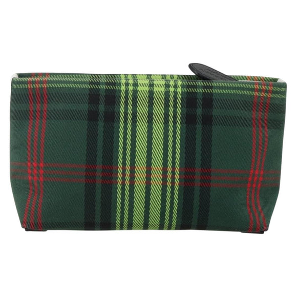 BURBERRY Nova Check Clutch Bag Canvas Green Gold Auth YKZ1531A
