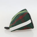 BURBERRY Nova Check Clutch Bag Canvas Green Gold Auth YKZ1531A-3