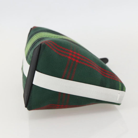 BURBERRY Nova Check Clutch Bag Canvas Green Gold Auth YKZ1531A
