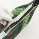 BURBERRY Nova Check Clutch Bag Canvas Green Gold Auth YKZ1531A-5