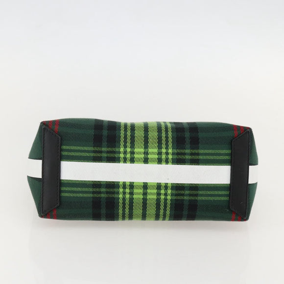 BURBERRY Nova Check Clutch Bag Canvas Green Gold Auth YKZ1531A
