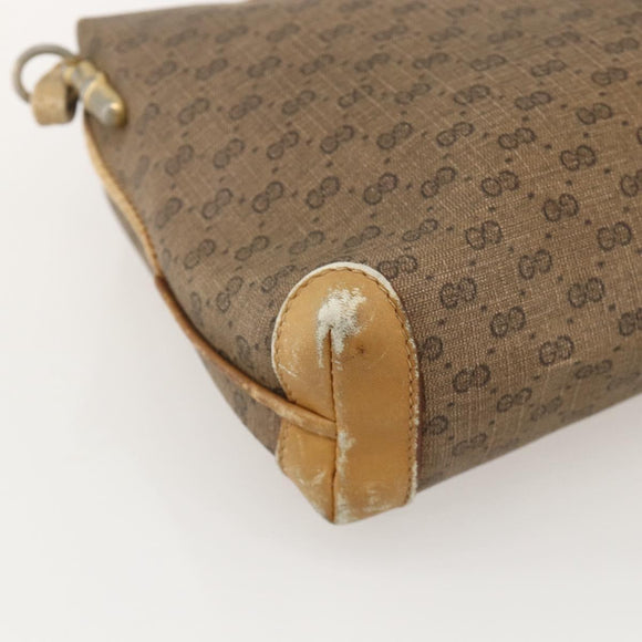 GUCCI Micro GG Supreme Shoulder Bag PVC Beige Gold 07 37 4916 Auth YKZ1534