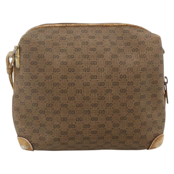 GUCCI Micro GG Supreme Shoulder Bag PVC Beige Gold 07 37 4916 Auth YKZ1534