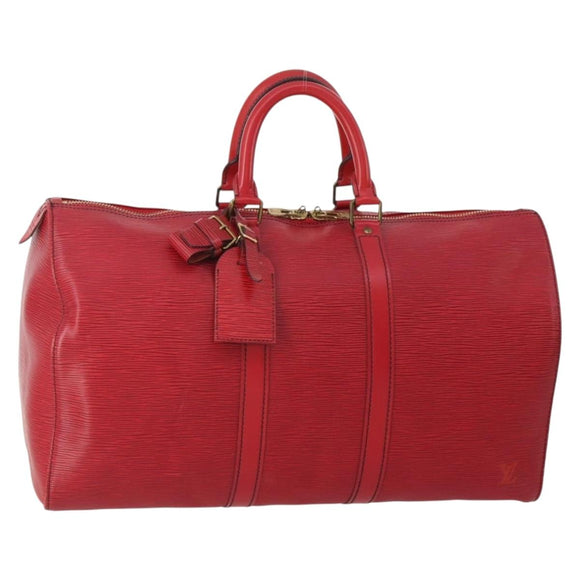 LOUIS VUITTON Epi Keepall 45 Boston Bag Red M42977 LV Auth YKZ1535A