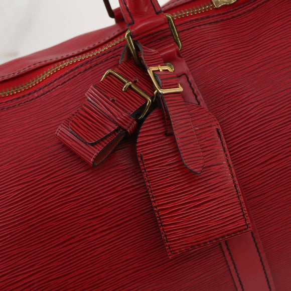 LOUIS VUITTON Epi Keepall 45 Boston Bag Red M42977 LV Auth YKZ1535A