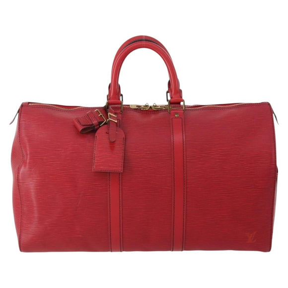 LOUIS VUITTON Epi Keepall 45 Boston Bag Red M42977 LV Auth YKZ1535A