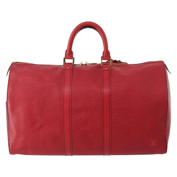 LOUIS VUITTON Epi Keepall 45 Boston Bag Red M42977 LV Auth YKZ1535A