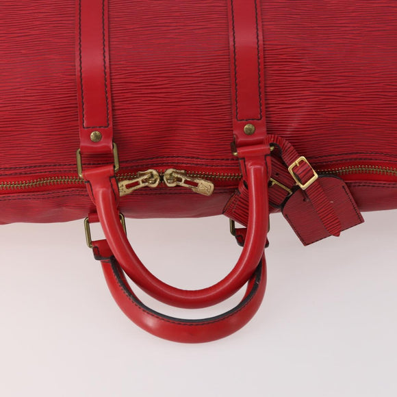 LOUIS VUITTON Epi Keepall 45 Boston Bag Red M42977 LV Auth YKZ1535A