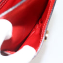 CELINE Circle Hand Bag Leather 2way Red Gold Auth YKZ1539A-26