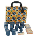 GUCCI Geometric G Poker Set Hand Bag Leather Yellow Gold 662474 Auth YKZ1541SAM-1