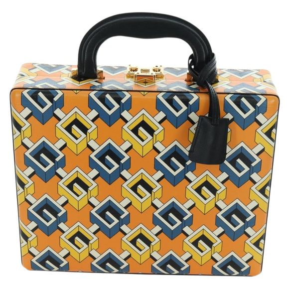 GUCCI Geometric G Poker Set Hand Bag Leather Yellow Gold 662474 Auth YKZ1541SAM