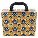 GUCCI Geometric G Poker Set Hand Bag Leather Yellow Gold 662474 Auth YKZ1541SAM-3