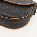 Christian Dior Honeycomb Canvas Shoulder Bag PVC Black Gold Auth YKZ1544-10