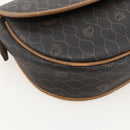Christian Dior Honeycomb Canvas Shoulder Bag PVC Black Gold Auth YKZ1544-11