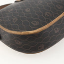 Christian Dior Honeycomb Canvas Shoulder Bag PVC Black Gold Auth YKZ1544-13