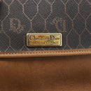Christian Dior Honeycomb Canvas Shoulder Bag PVC Black Gold Auth YKZ1544-15