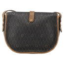 Christian Dior Honeycomb Canvas Shoulder Bag PVC Black Gold Auth YKZ1544-3