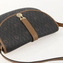 Christian Dior Honeycomb Canvas Shoulder Bag PVC Black Gold Auth YKZ1544-6